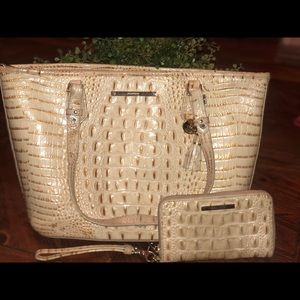 Cream/Nude Brahmin purse and wallet